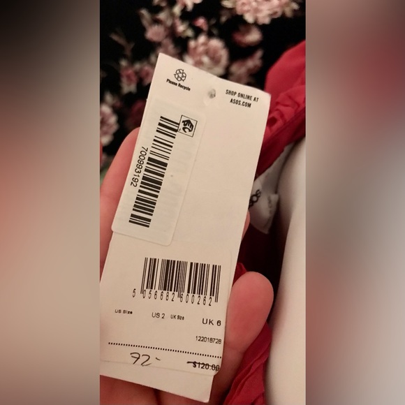 NWT ASOS Luxe Blush Red Ruched Open Back Cocktail Dress Size 2 - Picture 7 of 9